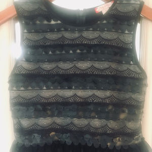Girls Black Lace Party Dress